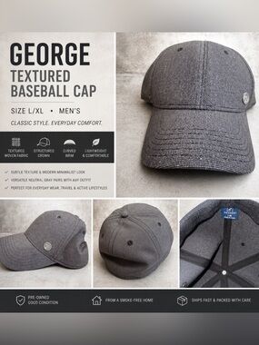 George Black Textured Baseball Cap